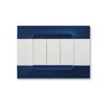 Simon urmet kadra placca in metallo blu metallizzato serie bianca 3 moduli 10903.78
