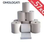 40 ROTOLI TERMICI MM 57x60 METRI CARTA DI ALTA QUALITA' - REGISTRATORI DI CASSA
