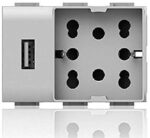 19106 PRESA CORRENTE UNIKA USB UNIVERSALE VIMAR PLANA COD. 4B V14 H21 USB