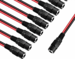 Connettori di alimentazione, DC Jack, Cavo lunghezza 50 cm, Jack femmina per Telecamera CCTV, Strip luci LED - immagine 3