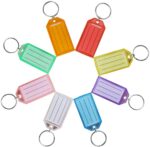 Targhette per Chiavi 8 Pezzi Portachiavi Anelli con Inserto per Etichetta 8 Colori