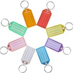 Targhette per Chiavi 8 Pezzi Portachiavi Anelli con Inserto per Etichetta 8 Colori