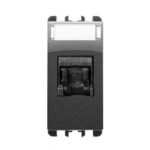 PRESA RJ45 CAT.6 NON SCHERMATA 1 MOD ACCIAIO SCURO